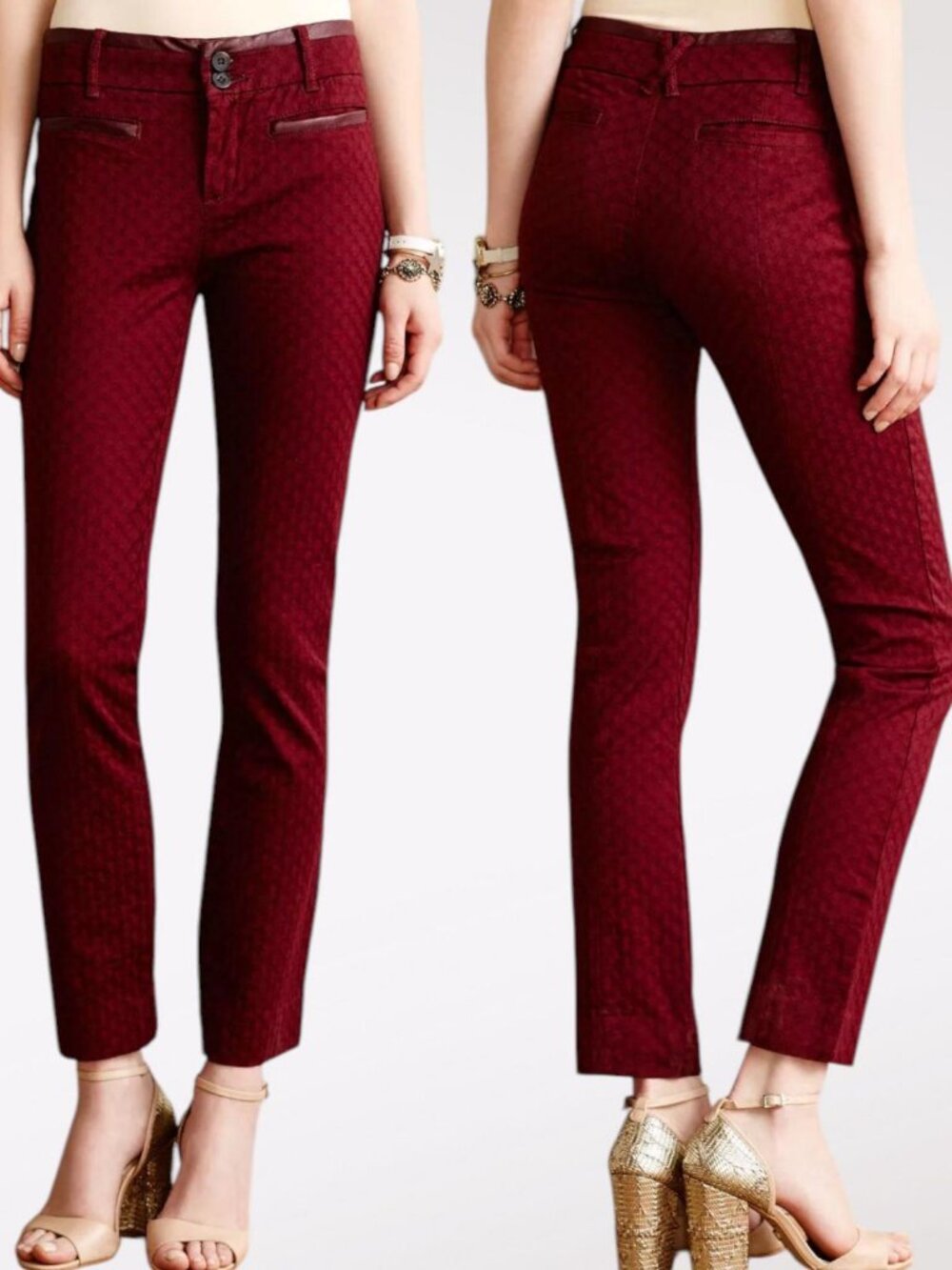 Anthropologie Cartonnier Charlie Textured Ankle Pants, size 4